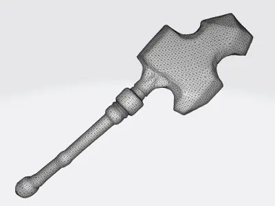 Black Crystal With Wooden Handle 3d Model 3D model