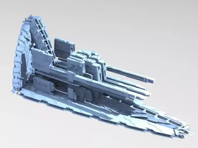 Sci-fi Alien Freighter 2 3D model