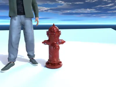 Realistic and Detailed 3D Fire Hydrant Model for Games and VR 3D model