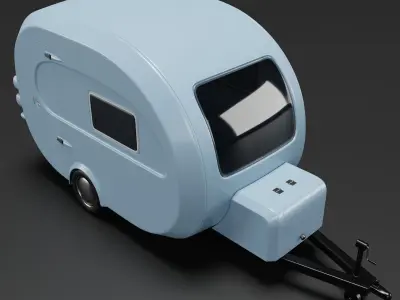 Retro Travel Trailer 3D model
