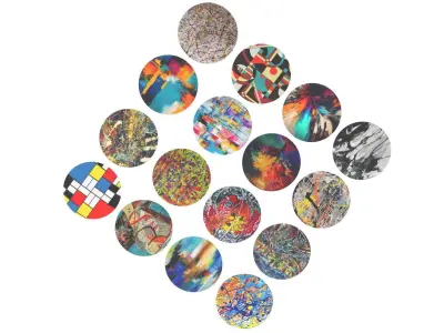 Abstract Art Plates Set 3D model