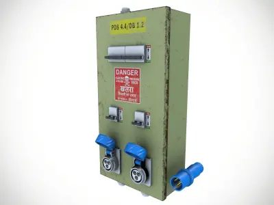 Electric Box with plug Low-poly 3D model