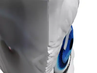 Futuristic Eye Implant Glowing Blue 3D model