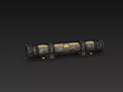 Industrial Sci-Fi Pipeline Tube - PBR Low Poly Game Ready Low-poly 3D model
