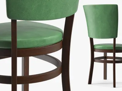 Wooden Dining Chair with Upholstery 3D model