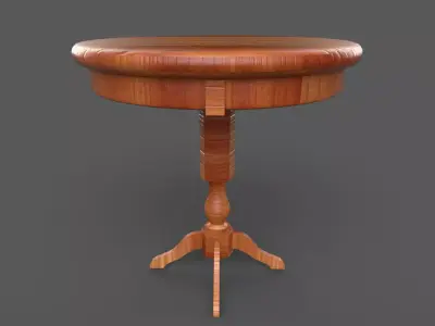 Wooden Dining Table Low-poly 3D model