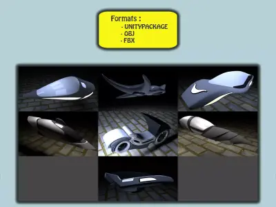 SciFi Vehicles Low-poly 3D model