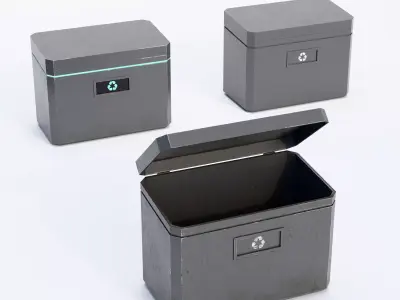 Sci-Fi Industrial Dumpster Pack Neon Dirty and Clean Low-poly 3D model