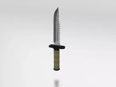 Game Ready Combat Knife - PBR Melee Weapon 3D model