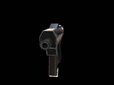 Futuristic machine pistol Low-poly 3D model