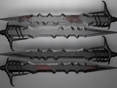 sword with 4 different textures Low-poly 3D model
