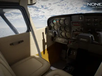 Cessna Plane Low-poly 3D model