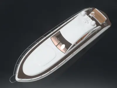 Yachts Speedboats Low-poly 3D model