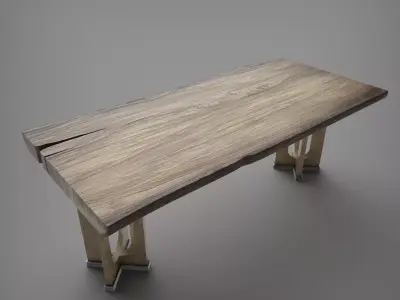 Rustic Wooden Table 3D model