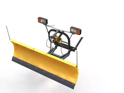 Snow plow with rig Low-poly 3D model