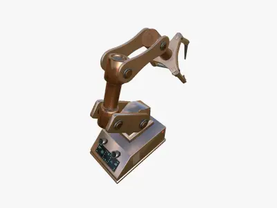Robotic Hand A10 Copper - Machinery Industrial Design Low-poly 3D model