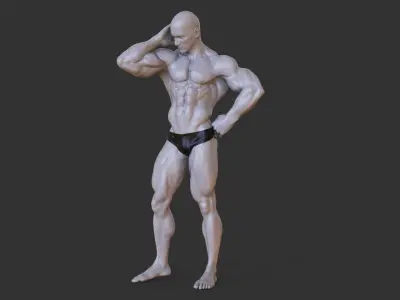 Bodybuilder Pose 3D print model 4