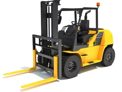 Pneumatic Tire Forklift 3D model