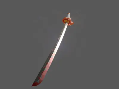 Kyojuro Rengoku Nichirin -  Kimetsu no Yaiba - Demon Slayer Low-poly 3D model