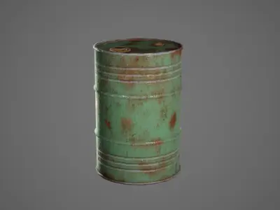 Oil Drum Barrel Pack Low-poly 3D model