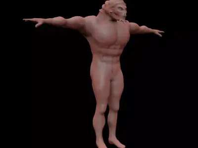 Reptile man Free low-poly 3D model