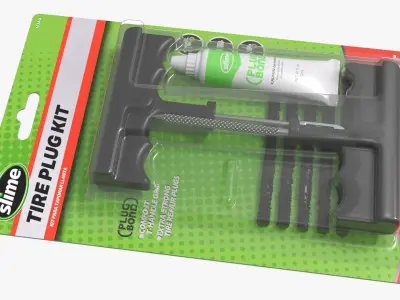 Slime Tire Plug Repair Kit with Glue 1034-A in Package 3D model