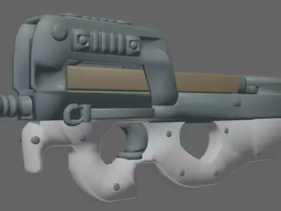 p90 submachinegun Free low-poly 3D model