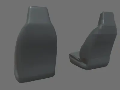 Car Seat 017 Low-poly 3D model