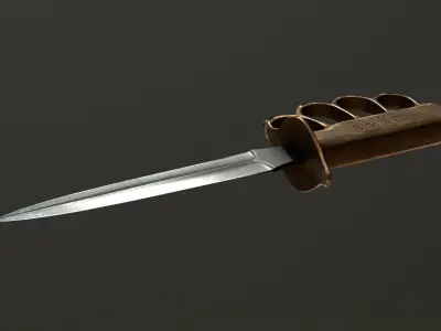 1918 mark I trench knife - Low Poly Low-poly 3D model