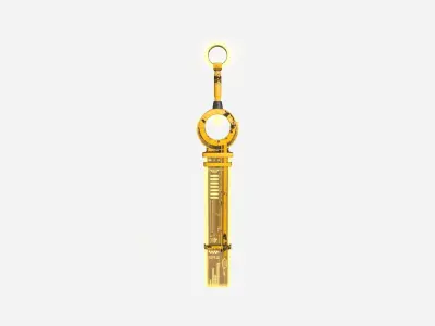 SciFi Sword A12 Yellow - Character Design Fashion Low-poly 3D model