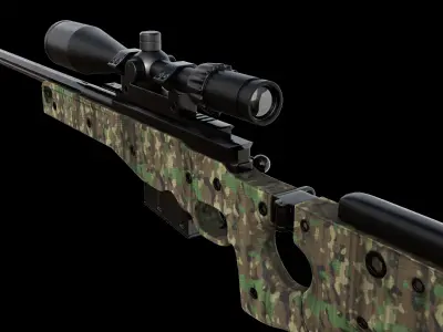 AWM Sniper Rifle High Poly 3D model 3D model