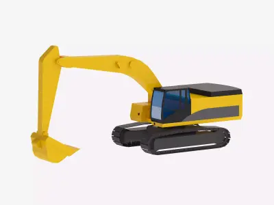 Excavator Construction 385C L Simplified Low-poly 3D model