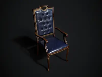 Classic Tufted Chair - High-Quality PBR Low-poly 3D model