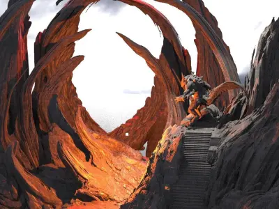 Ancient Dantes Cliffs Extended  3D model