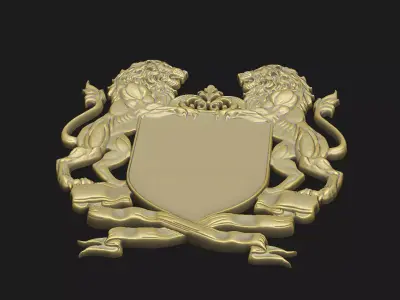 Crest engraving carving  coat of arm cnc router 3D print model