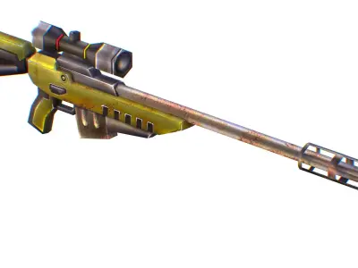 LowPoly Cartoon Sci-Fi Sniper Rifle Future Low-poly 3D model 2