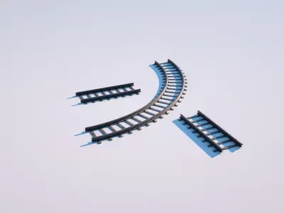 railway train track Free 3D model