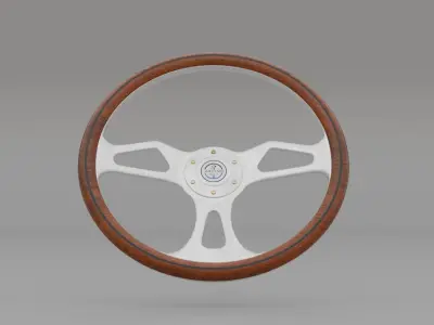 Classic Vintage Style Steering Wheel 3D model