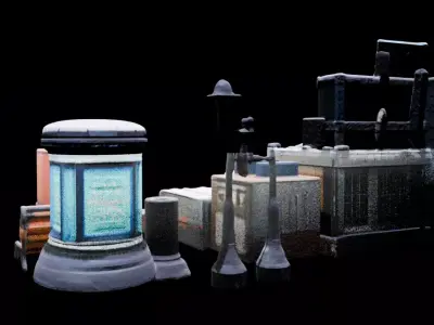 Futuristic City Dummy Asset Pack  VehiclesDronesBuildingsProps 3D model