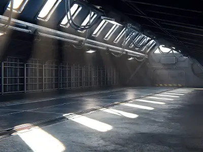 Hangar 08 PBR Low-poly 3D model
