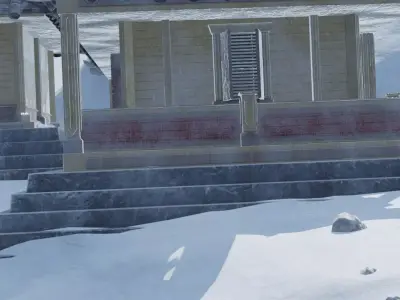 Snowy Mountain Village 3D model shop