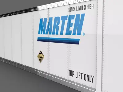 Marten Reefer Container Refrigerated Cargo Container Low-poly 3D model