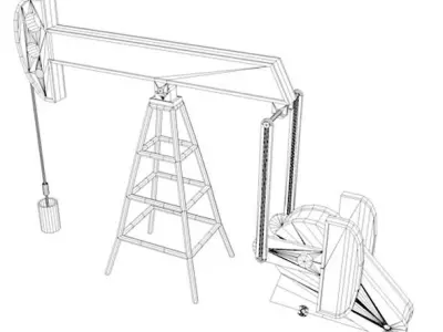 Oil Pumpjack 3D model buy