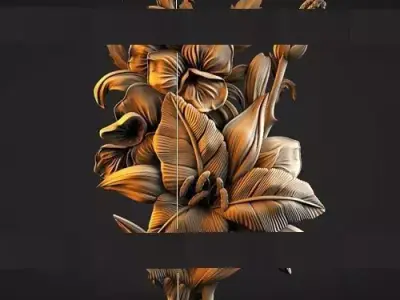 STL File for Wood and Stone Carving CNC Relief Panel Design 3D model