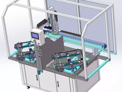 Double-station aluminum frame welding machine 3D model