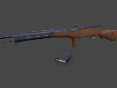 Fedorov Avtomat WW1 USSR Assault Rifle Low-poly PBR Low-poly 3D model
