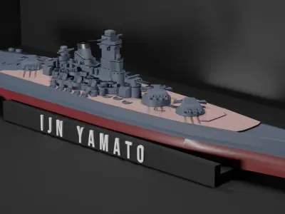 IJN Yamato Low-poly 3D model