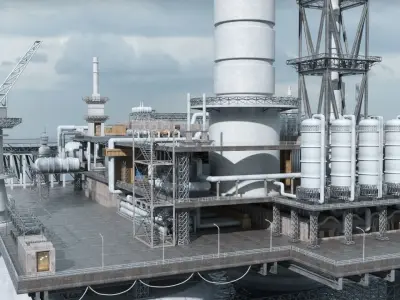 Oil Platform 3D model 3