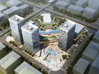 3Dmax fashion city commercial square building 121 3D model