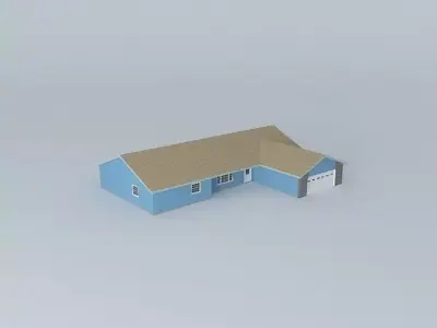 Furnished house with train layout Free 3D model